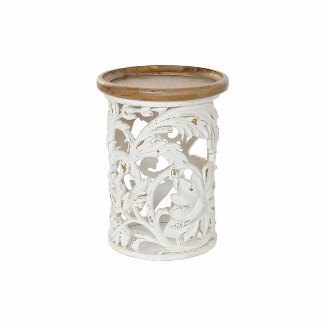 Beistelltisch DKD Home Decor Tanne natürlich MDF Weiß Orientalisch (43 x 43 x 57 cm)