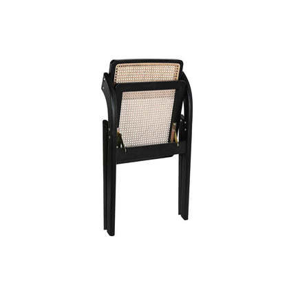 Gepolsterte Campingstuhl DKD Home Decor natürlich Schwarz Rattan Ulme (53 x 60 x 79 cm)