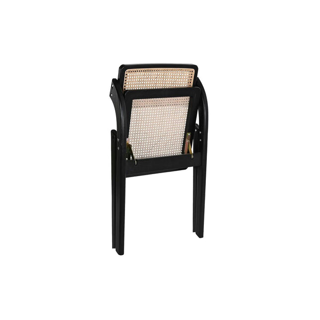 Gepolsterte Campingstuhl DKD Home Decor natürlich Schwarz Rattan Ulme (53 x 60 x 79 cm)
