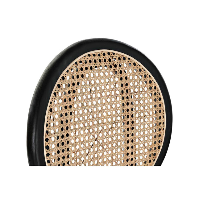 Esszimmerstuhl DKD Home Decor Schwarz Beige Rattan Vintage Ulme (43 x 43 x 89 cm)