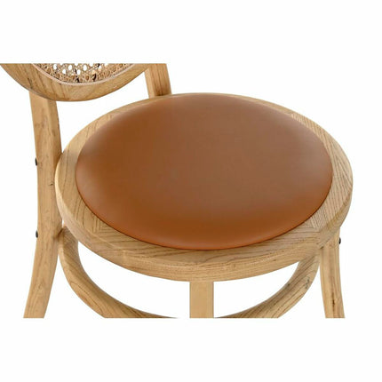 Stuhl DKD Home Decor Camel Polsterung natürlich Rattan Ulmenholz 43 x 43 x 89 cm