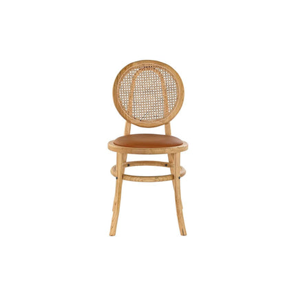 Stuhl DKD Home Decor Camel Polsterung natürlich Rattan Ulmenholz 43 x 43 x 89 cm