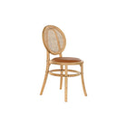 Stuhl DKD Home Decor Camel Polsterung natürlich Rattan Ulmenholz 43 x 43 x 89 cm