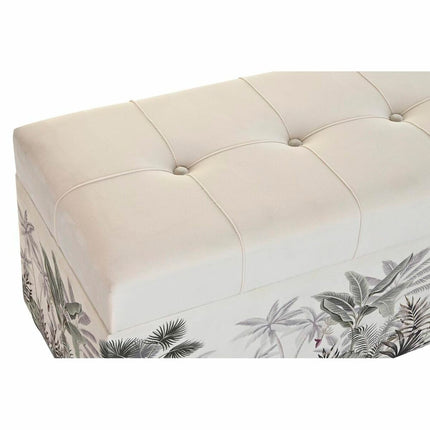 Barhocker DKD Home Decor   Schwarz Beige Polyester grün Holz MDF (80 x 40 x 43 cm)