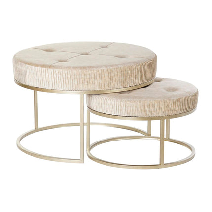 Fußstütze DKD Home Decor Beige Gold Metall (80 x 80 x 53 cm)