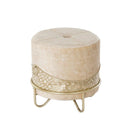 Fußstütze DKD Home Decor Beige Gold Metall 43 x 43 x 43 cm