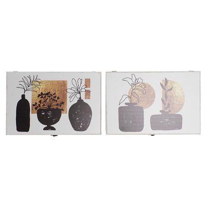 Abdeckungen DKD Home Decor Vase 2 Stück Holz MDF (46,5 x 6 x 31,5 cm)