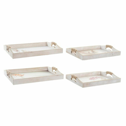 Tablettset DKD Home Decor Vase Gold Bunt 40 x 30 x 6 cm Skandinavisch (2 Stück)