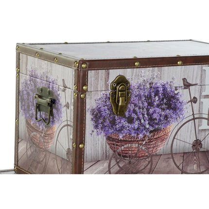 Truhensatz DKD Home Decor Leinwand Fahrrad MDF (59,5 x 34 x 34 cm)