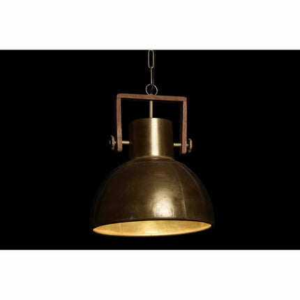 Deckenlampe DKD Home Decor Gold Metall Braun Mango-Holz 50 W (40 x 40 x 50 cm)
