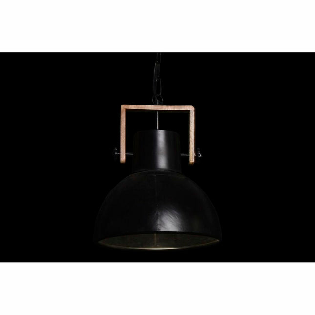 Deckenlampe DKD Home Decor Schwarz Metall Braun Mango-Holz 50 W 40 x 40 x 49 cm