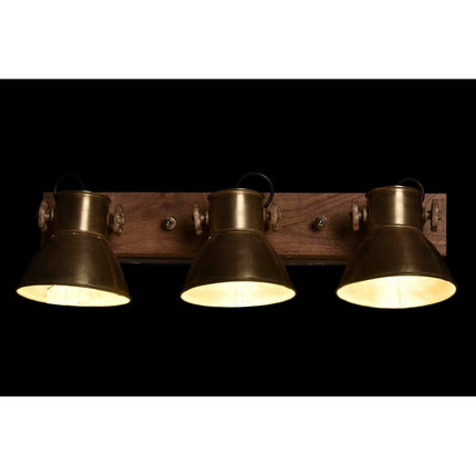 Wandleuchte DKD Home Decor Gold Metall Braun 220 V Mango-Holz 50 W Loft (64 x 17 x 26 cm)