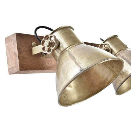 Wandleuchte DKD Home Decor Gold Metall Braun 220 V Mango-Holz 50 W Loft (64 x 17 x 26 cm)