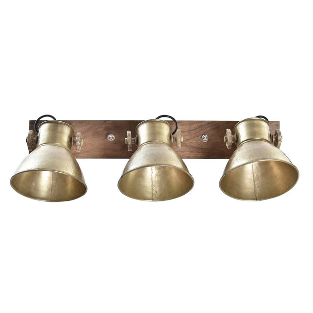 Wandleuchte DKD Home Decor Gold Metall Braun 220 V Mango-Holz 50 W Loft (64 x 17 x 26 cm)