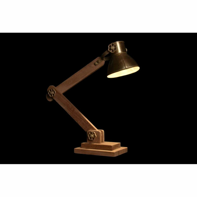 Tischlampe DKD Home Decor Gold Metall Braun 220 V Mango-Holz 50 W (50 x 15 x 65 cm)