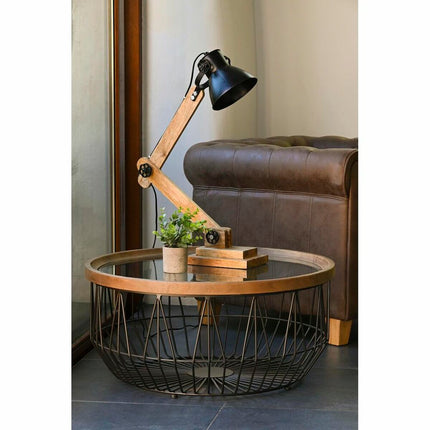 Tischlampe DKD Home Decor Metall Mango-Holz 50 W (50 x 15 x 65 cm)