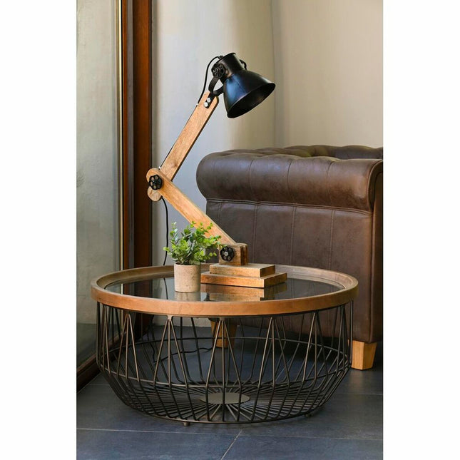 Tischlampe DKD Home Decor Metall Mango-Holz 50 W (50 x 15 x 65 cm)