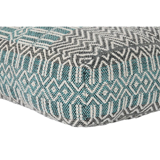Kissen DKD Home Decor Boden Streifen Blau Polyester Baumwolle Minze Aluminium Weiß grün (60 x 60 x 25 cm)