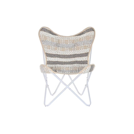 Havestol DKD Home Decor Grau Baumwolle Weiß Eisen (74 x 65 x 90 cm)