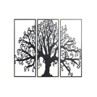 Wanddekoration DKD Home Decor 3 Stücke Schwarz Baum Metall (105 x 1,3 x 91 cm)