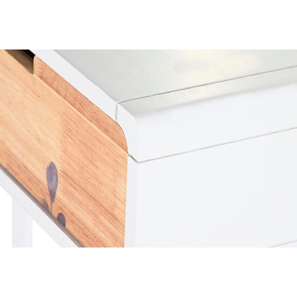 Konsole DKD Home Decor natürlich MDF Kautschukholz Weiß Granatrot (80 x 30 x 74 cm)