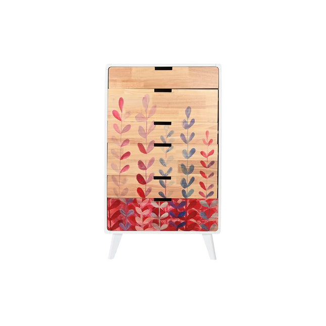 Kommode DKD Home Decor natürlich MDF Weiß Granatrot (60 x 30 x 108 cm)