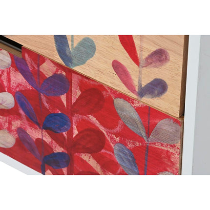 Kommode DKD Home Decor natürlich MDF Weiß Granatrot (60 x 30 x 108 cm)