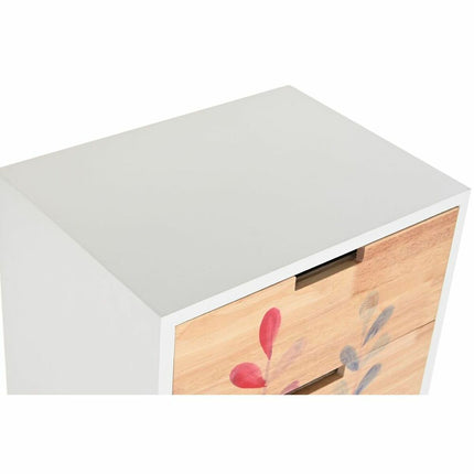 Schubladenschrank DKD Home Decor natürlich Kautschukholz Weiß Granatrot Paulonia-Holz (40 x 30 x 78 cm)