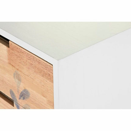 Schubladenschrank DKD Home Decor natürlich Kautschukholz Weiß Granatrot Paulonia-Holz (40 x 30 x 78 cm)