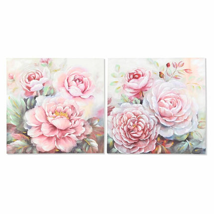 Bild DKD Home Decor 80 x 3 x 80 cm Blomster Shabby Chic (2 Stück)