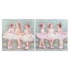 Bild DKD Home Decor 80 x 3 x 80 cm Ballett-Tänzerin Traditionell (2 Stück)