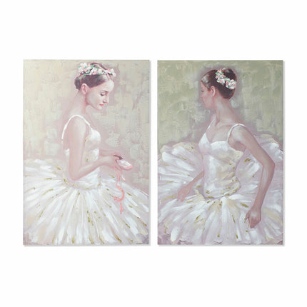 Bild DKD Home Decor 80 x 3 x 120 cm Ballett-Tänzerin Traditionell (2 Stück)
