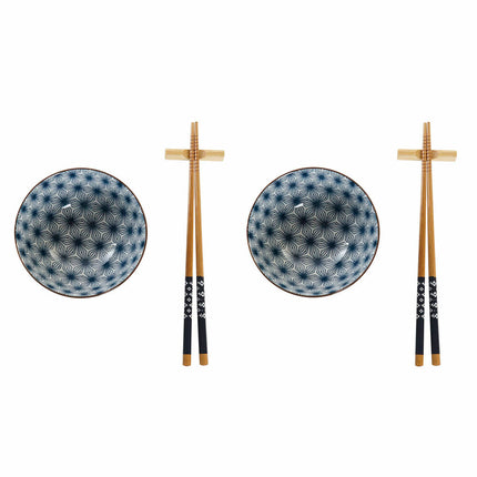 Sushi-Set DKD Home Decor 30 x 21 x 7 cm Blau Steingut Orientalisch (6 Stücke)