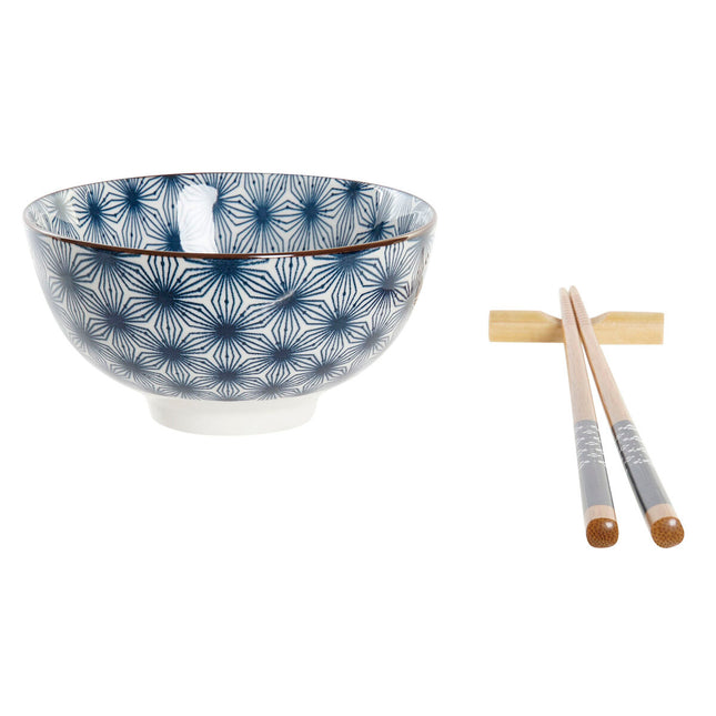Sushi-Set DKD Home Decor 30 x 21 x 7 cm Blau Steingut Orientalisch (6 Stücke)