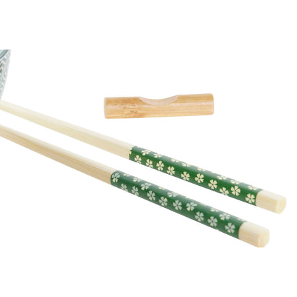Sushi-Set DKD Home Decor 30 x 21 x 7 cm Weiß grün Steingut Orientalisch (6 Stücke)