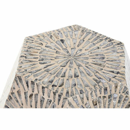 Beistelltisch DKD Home Decor 46 x 46 x 50 cm Grau Beige Perlmutt