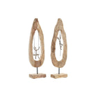 Deko-Figur DKD Home Decor 18 x 9 x 62 cm natürlich Silberfarben Braun (2 Stück)