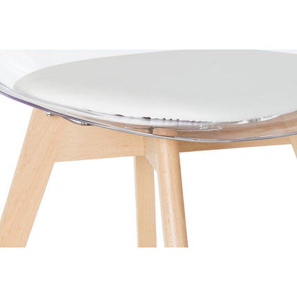 Esszimmerstuhl DKD Home Decor natürlich Holz Durchsichtig Weiß Polycarbonat (54 x 47 x 81 cm)