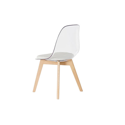 Esszimmerstuhl DKD Home Decor natürlich Holz Durchsichtig Weiß Polycarbonat (54 x 47 x 81 cm)