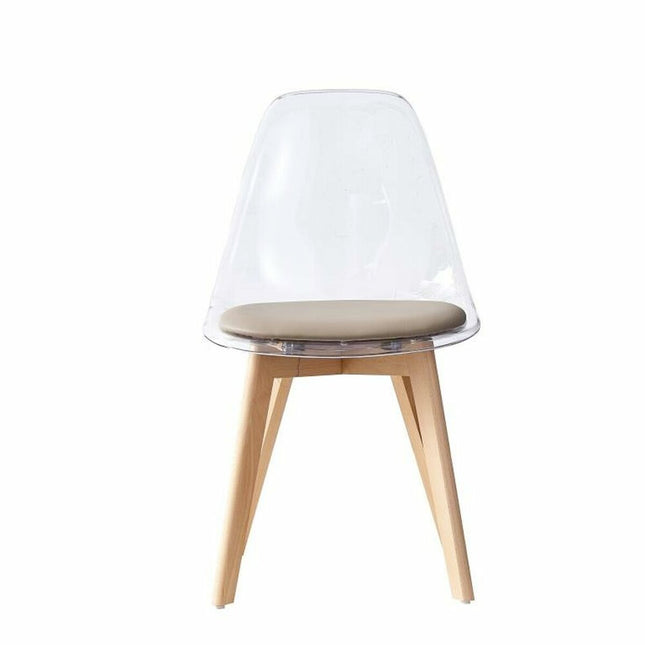 Esszimmerstuhl DKD Home Decor Beige Holz Polycarbonat (54 x 47 x 81 cm)