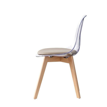 Esszimmerstuhl DKD Home Decor Beige Holz Polycarbonat (54 x 47 x 81 cm)