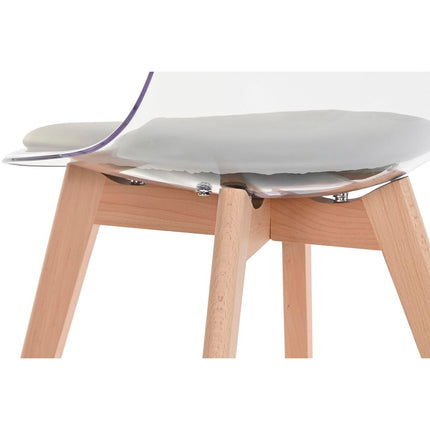 Esszimmerstuhl DKD Home Decor Grau Holz Polycarbonat (54 x 47 x 81 cm)