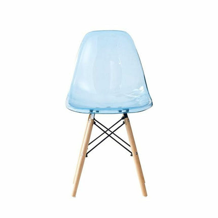 Esszimmerstuhl DKD Home Decor natürlich Blau PVC Birke (50 x 46 x 83,5 cm)