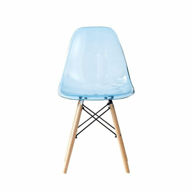 Esszimmerstuhl DKD Home Decor natürlich Blau PVC Birke (50 x 46 x 83,5 cm)