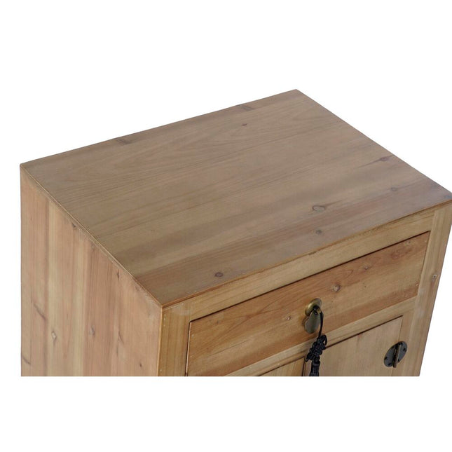 Nachttisch DKD Home Decor Schwarz Rot natürlich Tanne Holz MDF 45 x 34 x 66 cm