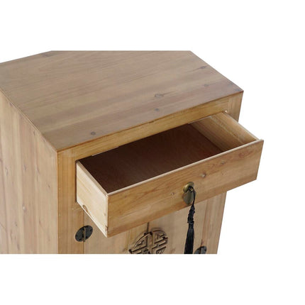 Nachttisch DKD Home Decor Schwarz Rot natürlich Tanne Holz MDF 45 x 34 x 66 cm