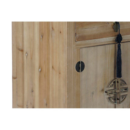 Nachttisch DKD Home Decor Schwarz Rot natürlich Tanne Holz MDF 45 x 34 x 66 cm