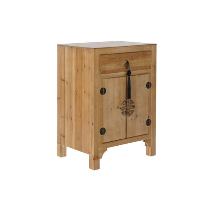 Nachttisch DKD Home Decor Schwarz Rot natürlich Tanne Holz MDF 45 x 34 x 66 cm