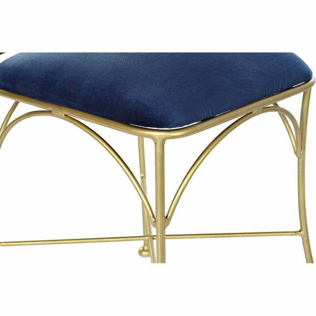 Esszimmerstuhl DKD Home Decor Blau Golden Polyester Messing (45 x 42 x 88,5 cm)