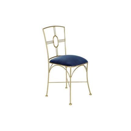 Esszimmerstuhl DKD Home Decor Blau Golden Polyester Messing (45 x 42 x 88,5 cm)